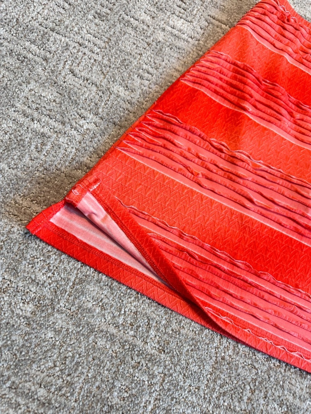 Textured Orange A-Line Women’s Skirt - Picture 5 of 9